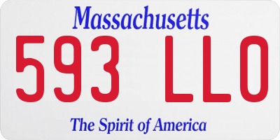 MA license plate 593LL0