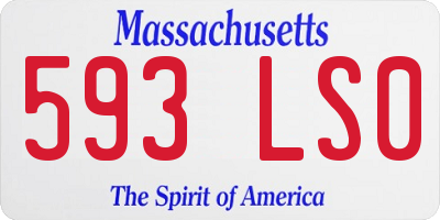 MA license plate 593LS0