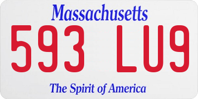 MA license plate 593LU9