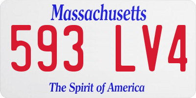 MA license plate 593LV4