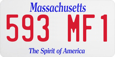 MA license plate 593MF1