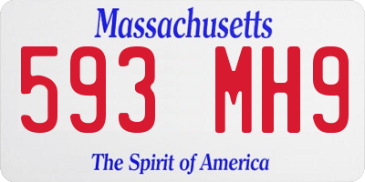 MA license plate 593MH9