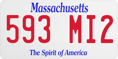 MA license plate 593MI2