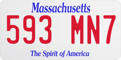 MA license plate 593MN7