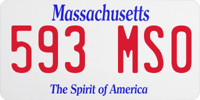 MA license plate 593MS0