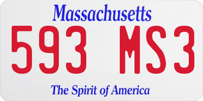 MA license plate 593MS3