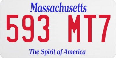 MA license plate 593MT7