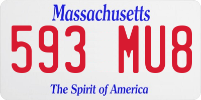 MA license plate 593MU8