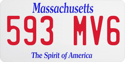 MA license plate 593MV6