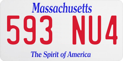 MA license plate 593NU4