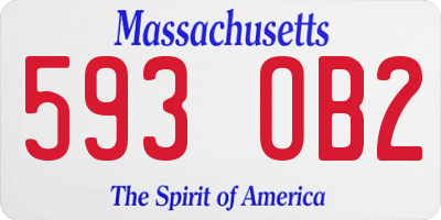 MA license plate 593OB2