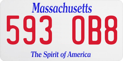 MA license plate 593OB8