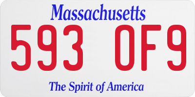 MA license plate 593OF9