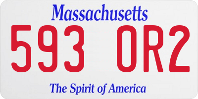 MA license plate 593OR2