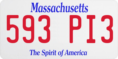 MA license plate 593PI3