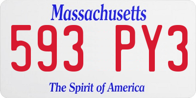 MA license plate 593PY3