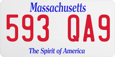 MA license plate 593QA9