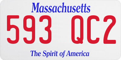 MA license plate 593QC2