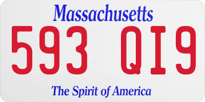 MA license plate 593QI9