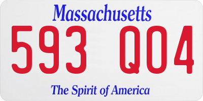 MA license plate 593QO4