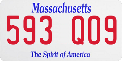 MA license plate 593QO9