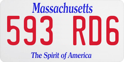 MA license plate 593RD6