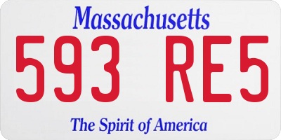 MA license plate 593RE5
