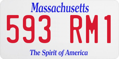 MA license plate 593RM1