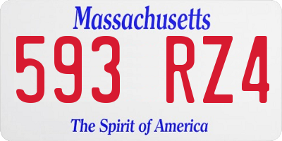 MA license plate 593RZ4