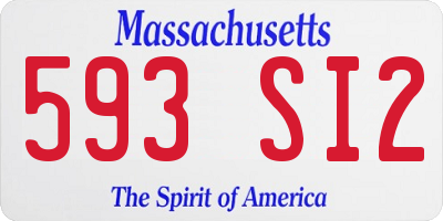 MA license plate 593SI2