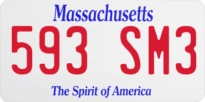 MA license plate 593SM3
