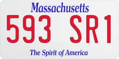 MA license plate 593SR1