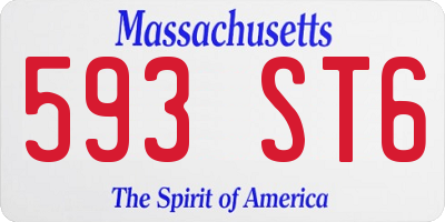 MA license plate 593ST6