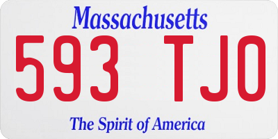 MA license plate 593TJ0