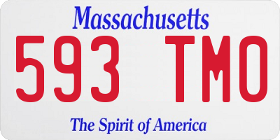 MA license plate 593TM0
