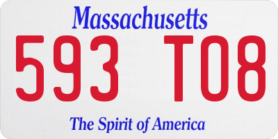 MA license plate 593TO8