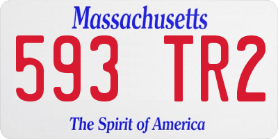 MA license plate 593TR2