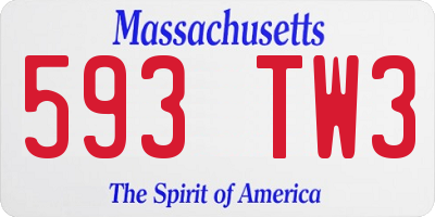 MA license plate 593TW3
