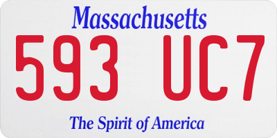 MA license plate 593UC7