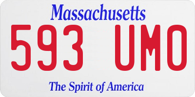 MA license plate 593UM0