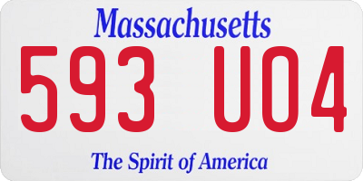 MA license plate 593UO4