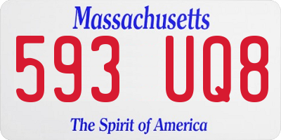 MA license plate 593UQ8