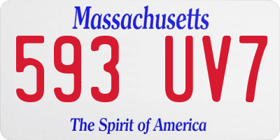 MA license plate 593UV7