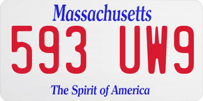 MA license plate 593UW9