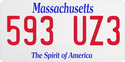 MA license plate 593UZ3
