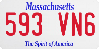 MA license plate 593VN6