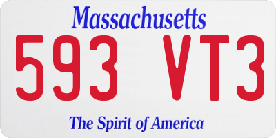 MA license plate 593VT3