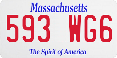 MA license plate 593WG6