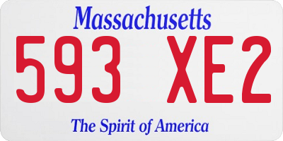 MA license plate 593XE2