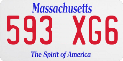 MA license plate 593XG6